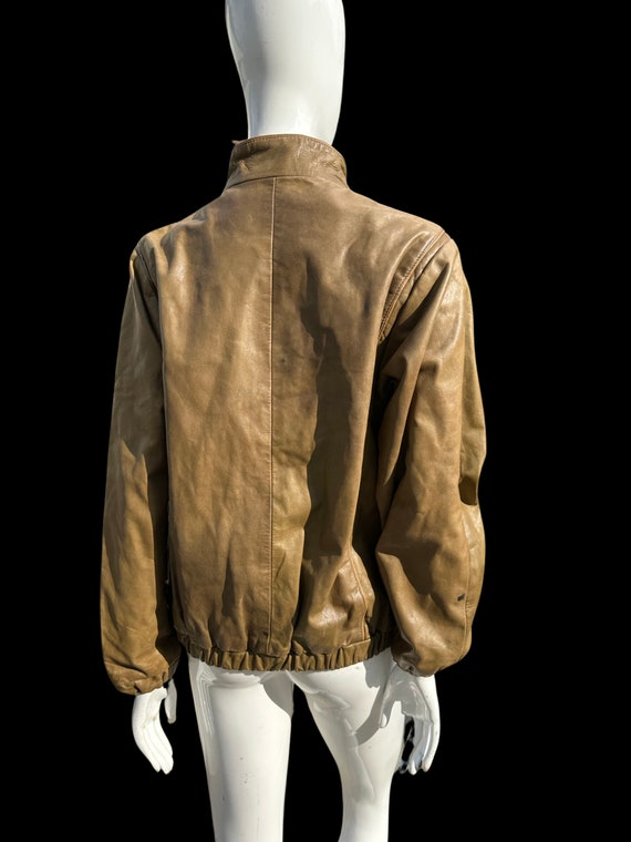 Buy Vintage 80s ANN TAYLOR Avant Garde Leather Jacket Size 6 Bomber Jacket  Green and Brown Trim Distressed Worn Look Online in India - Etsy