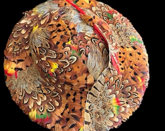 Vintage Peacock Feather Hat Pheasant Hat Union Made - Etsy display picture 1