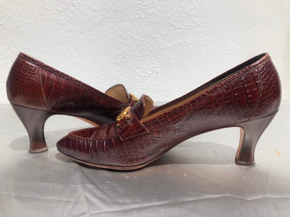 Vintage 70’s SALVATORE FERRAGAMO lizard skin pumps
