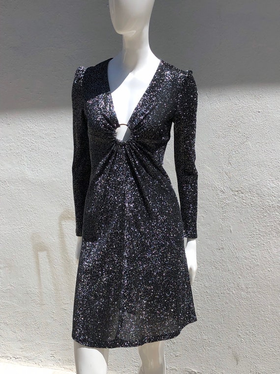 Vintage 70’s silver metallic Go Go dress MOD party