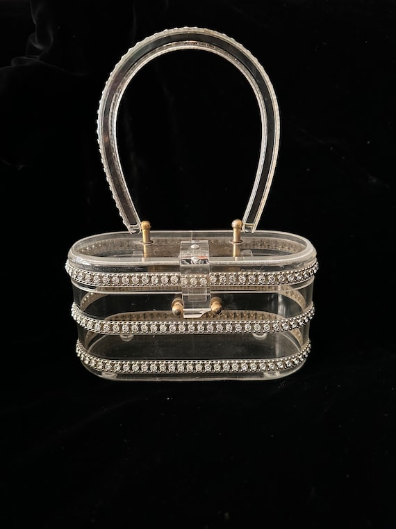 Charles Kahn Labeled Miami Vintage 1950's Lucite Glitter Purse Handbag |  eBay
