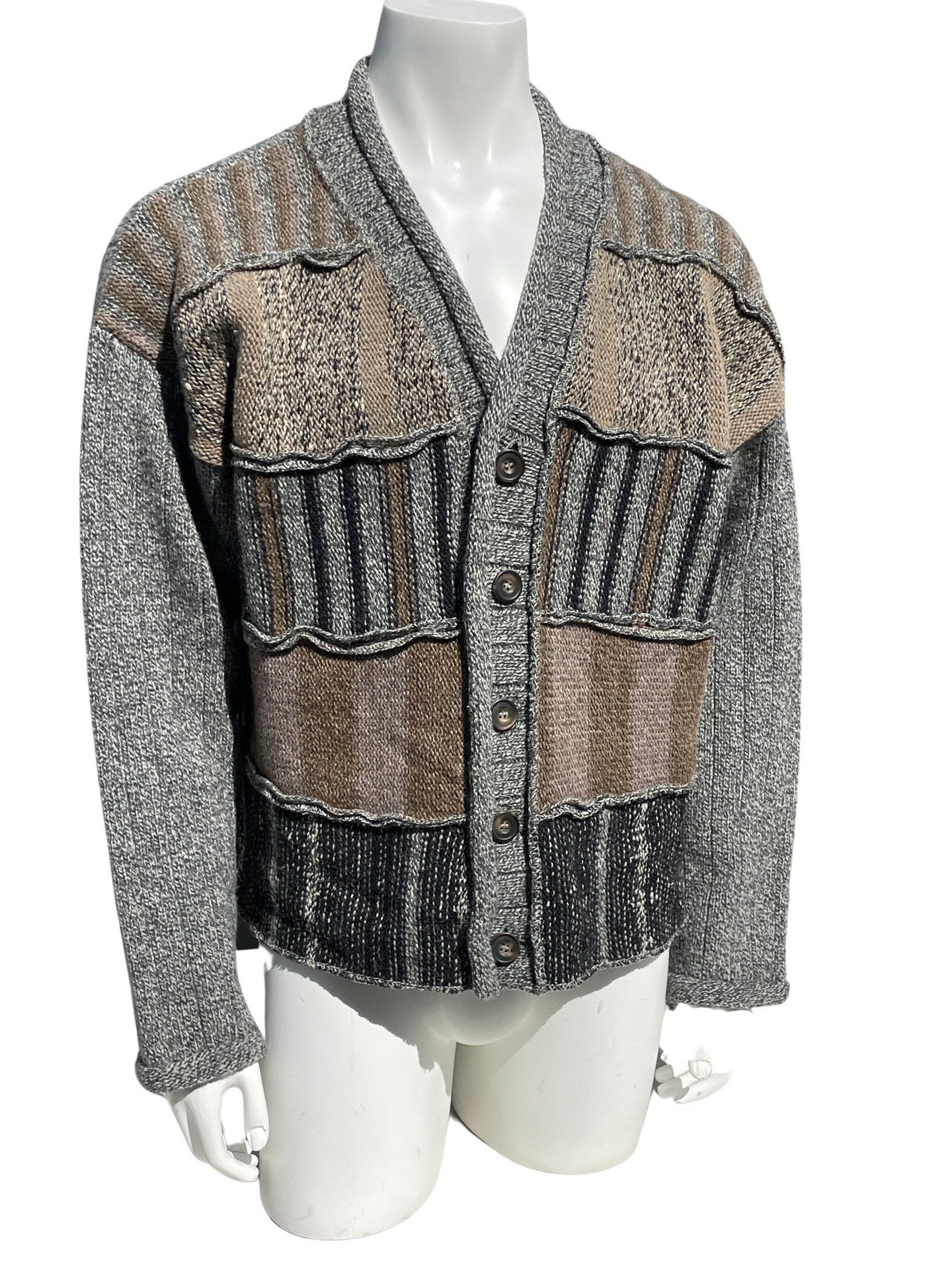 Vintage 80-90's DRIES VAN NOTEN Patchwork Kitted Sweater Vintage 80-90's DRIES VAN NOTEN Patchwork Kitted Sweater