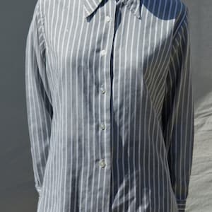 Vintage 70&#39;s DIOR dress shirt Christian Dior stripped sheer blouse top sL by thekaliman