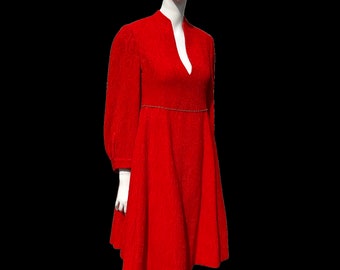 Vintage 60's JAMES GALANOS couture dress Mod textured fabric size M