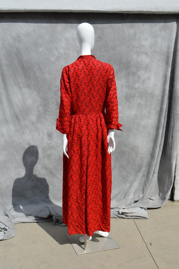 Vintage 40’s Fashioned by HOBERT red floral gown … - image 3