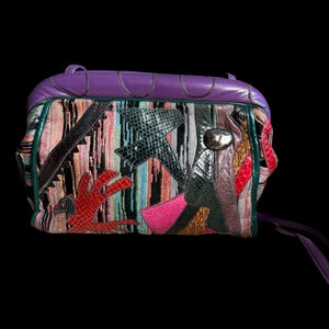 Bolsa de mano estilo caja de los 60's de Piel de mediados del siglo pasado new look rockabilly