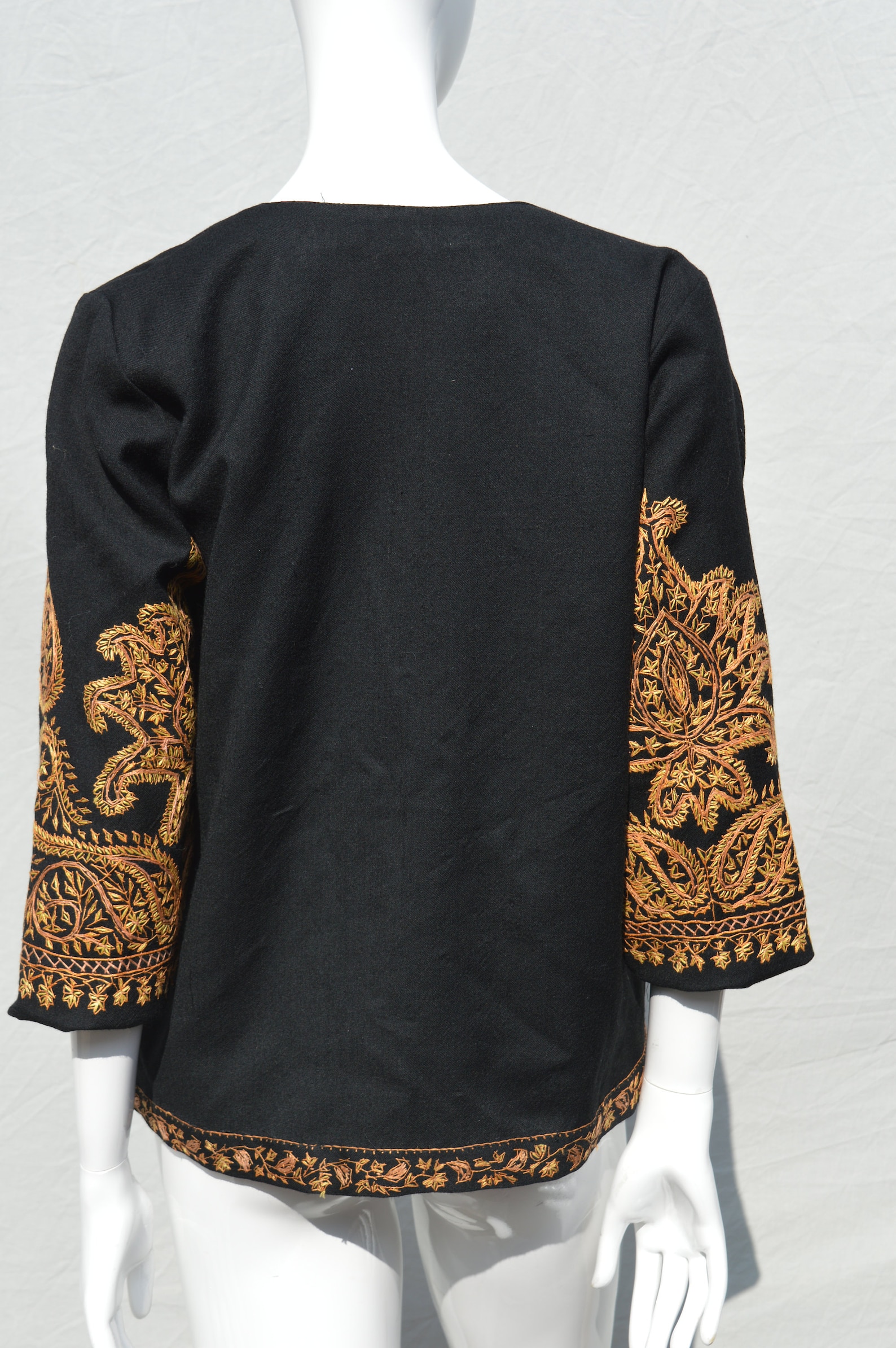 Vtg Tailor Made Jacket Made From Antique Kashmiri Shawl Hand Etsy