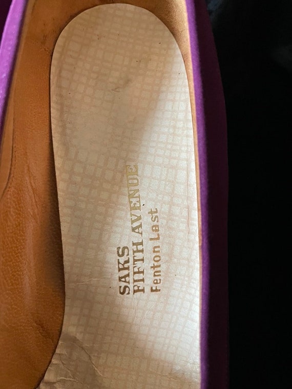 Vintage 50's shoes pumps Kittien Heel Purple FENT… - image 6