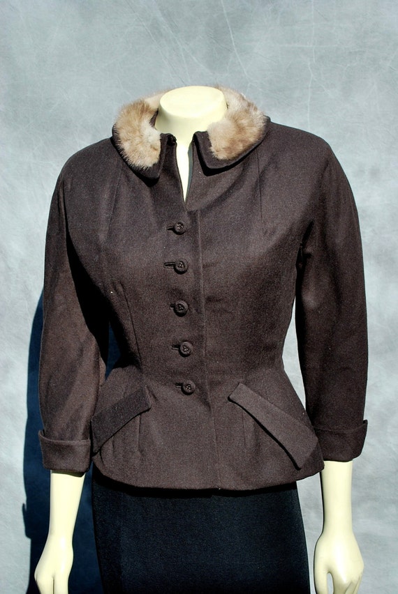 Vintage 40’s jacket tailored WWII military style … - image 1