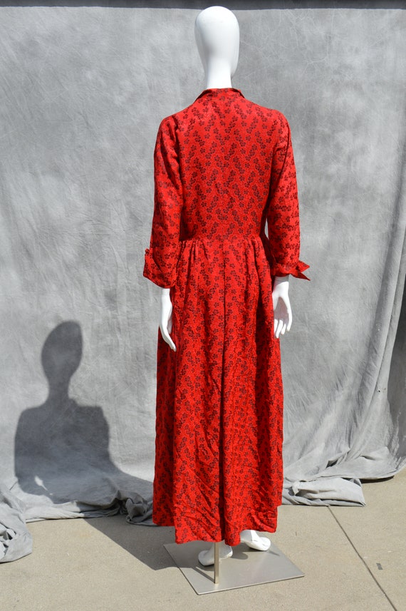 Vintage 40’s Fashioned by HOBERT red floral gown … - image 7