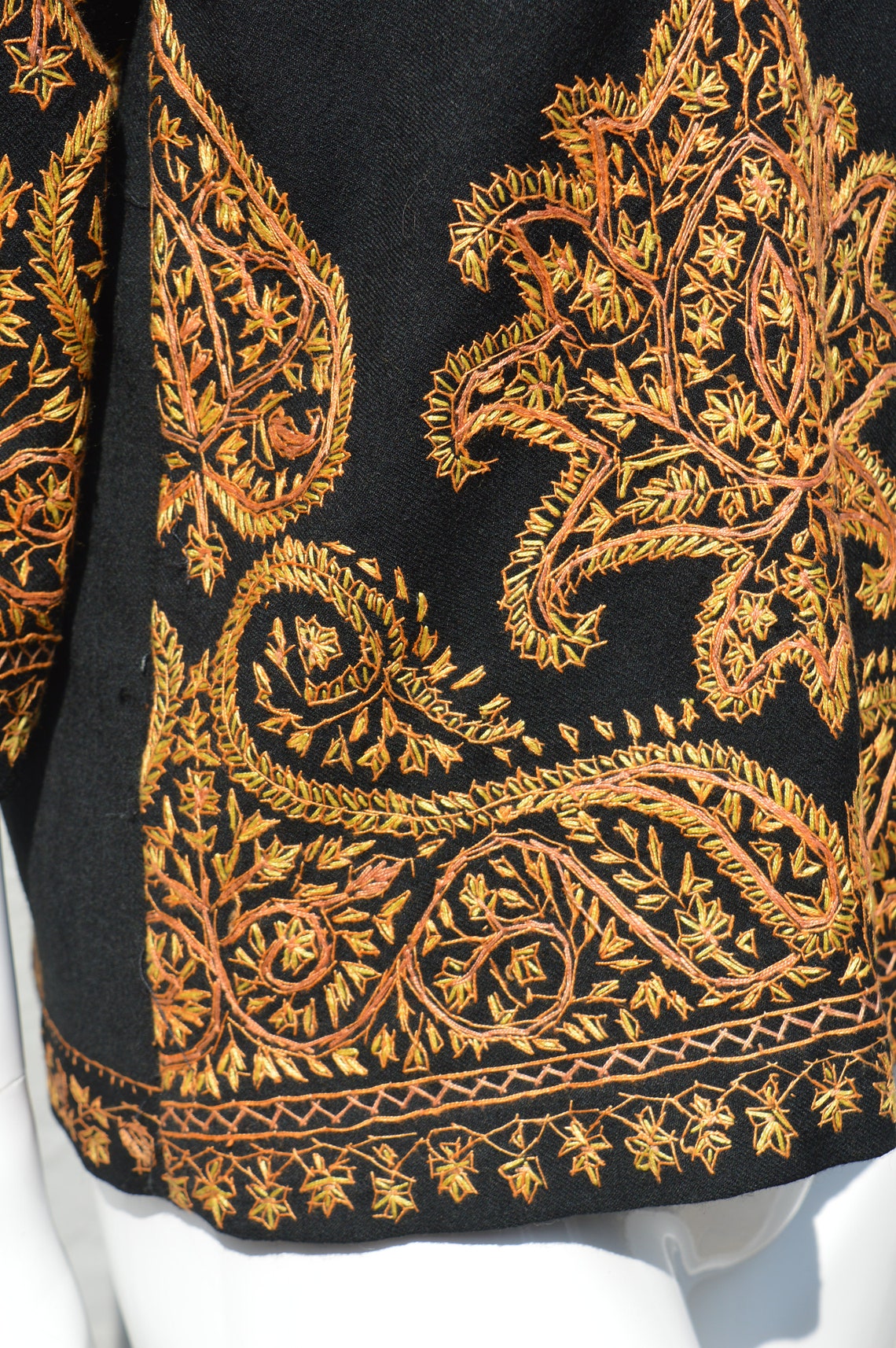 Vtg Tailor Made Jacket Made From Antique Kashmiri Shawl Hand Etsy