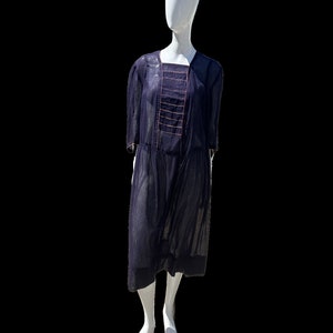 Vintage antique 20-30s house dress sheer cotton and pink polka dots fabric summer dress large size Mint condition