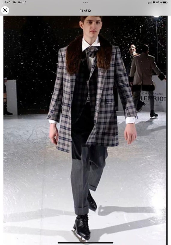 Vintage THOM BROWNE FW 2006 runway look checkered… - image 10