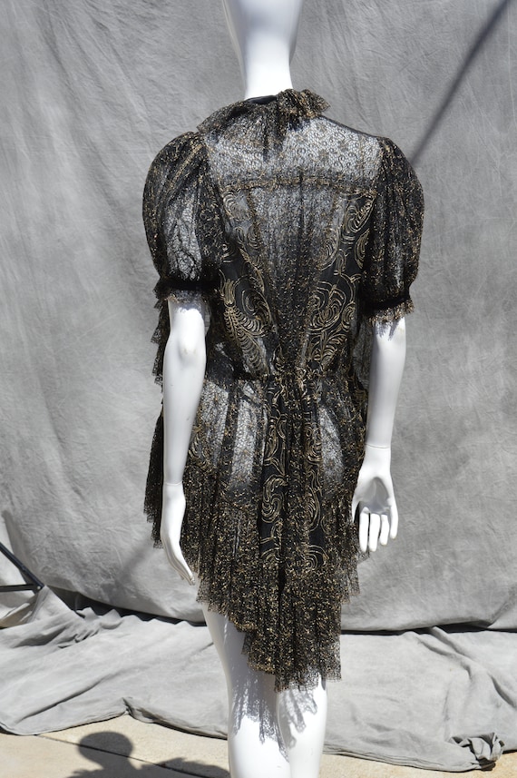 Vintage 80 s GOLD and Black ALL Lace Military Style Tails Jacket Costume Made One of the Kind Size M Party Gala Cocktail Costume Couture Etsy UK