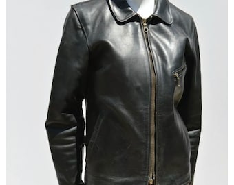 Vintage VANSON LEATHER Motorcycle jacket horse hide leather size 34 extra small 60’ unisex jacket
