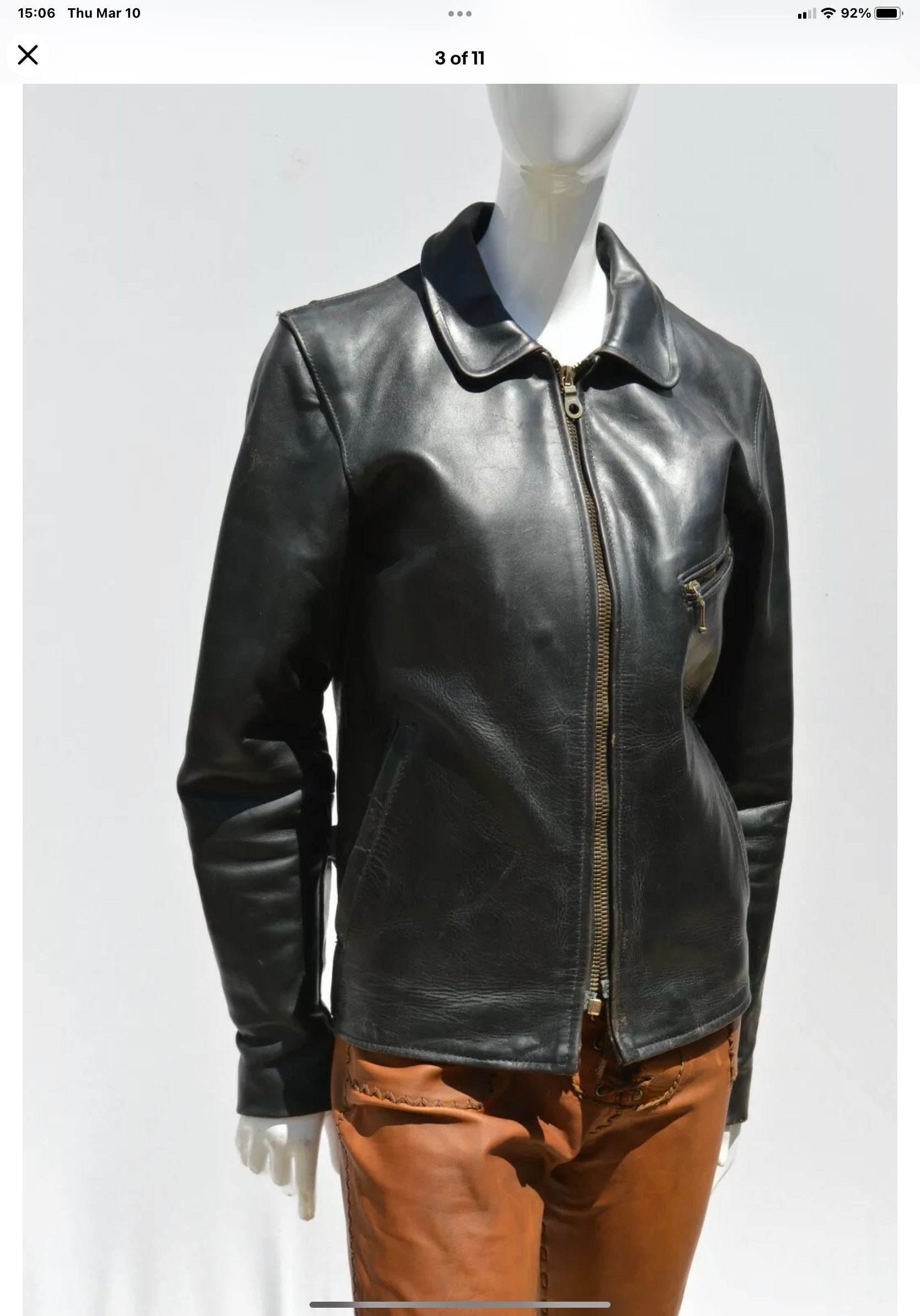 N. HOOLYWOOD Leather + Wool Motorcycle Biker Jacket S | eBay
