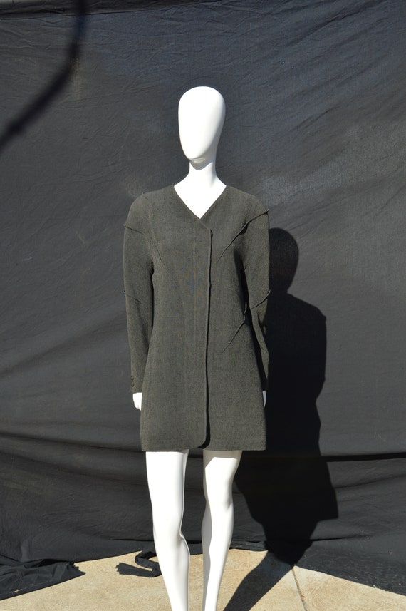 Vintage 80's KRIZIA jacket dress 5 buttons long ja