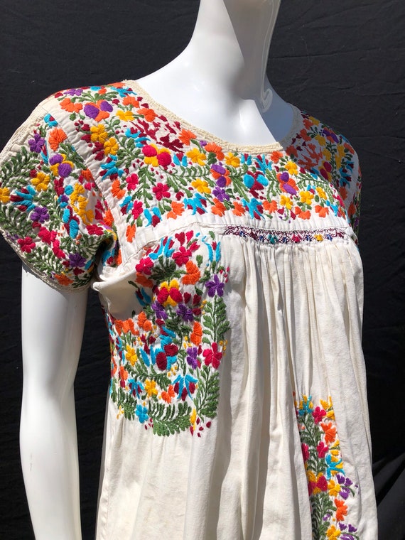 Vintage 60's mexican pheasant blouse hand embroid… - image 5