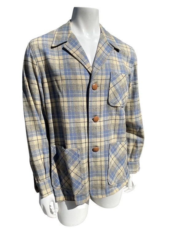 Vintage 40-50's men's Plaid blazer jacket wool li… - image 6