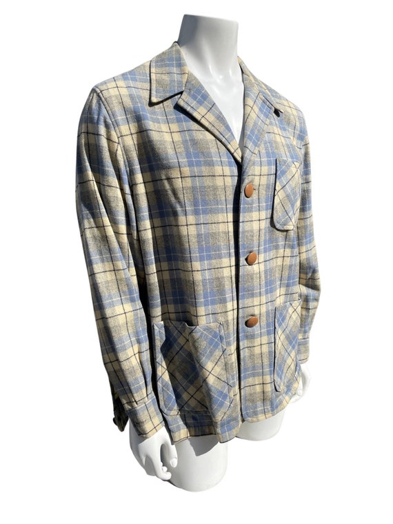 Vintage 40-50's men's Plaid blazer jacket wool li… - image 2