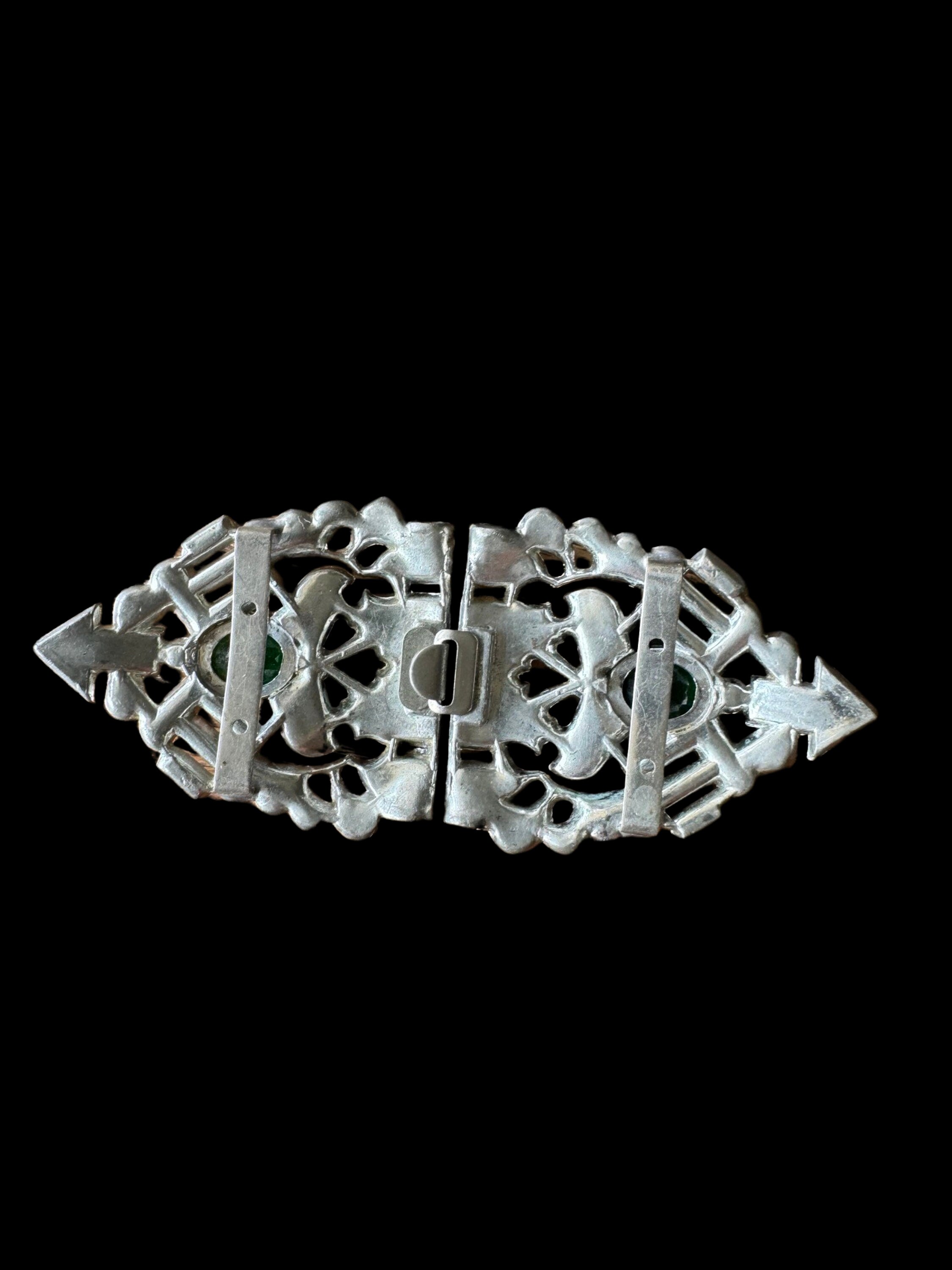 Vintage Art Deco Green Square Rhinestone Pave Crystals Belt Buckle Silver Tone Art Deco Rhinestone Belt Buckle - Etsy main image 2