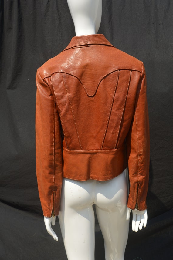 Vintage GLASS WATER Seattle 70's leather jacket m… - image 3