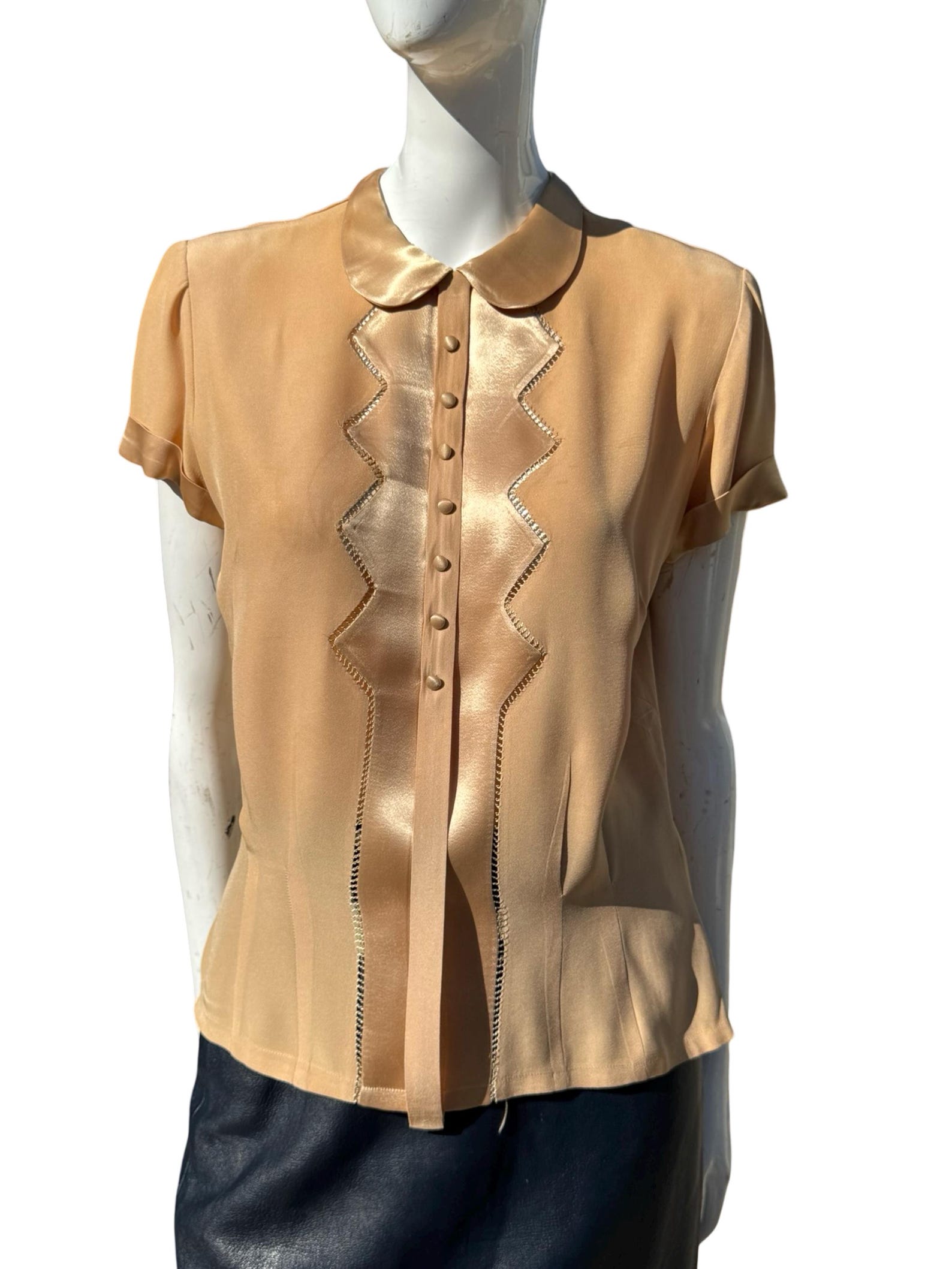 Vintage 40s ILENE BLOUSE originators NYC beaded embellish embroidered Art Deco style