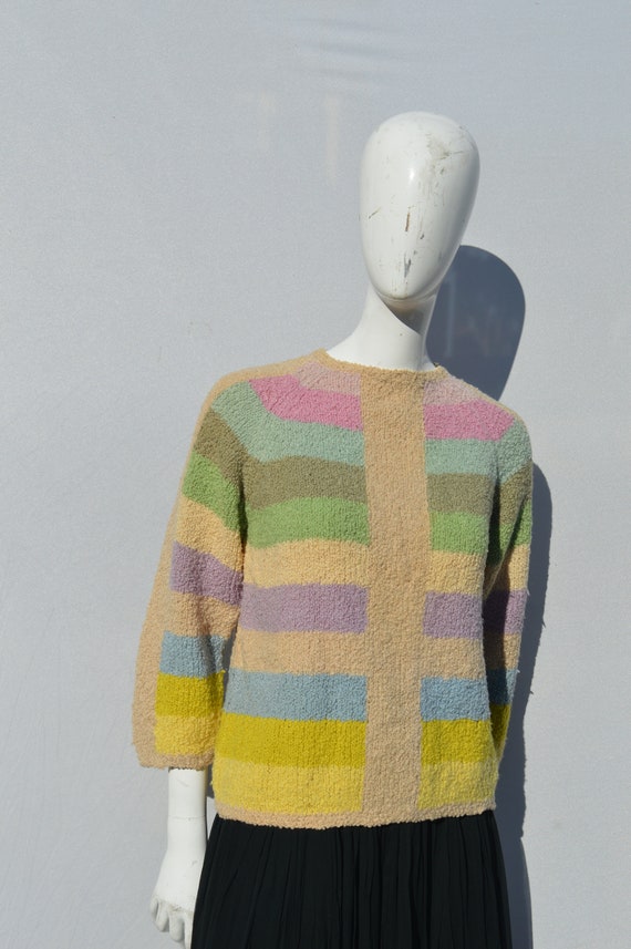 Vintage 60's ILARIA Hand Knitted sweater Italian … - image 3
