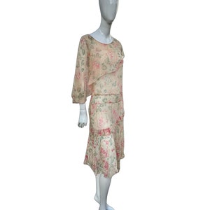 Antique 20-30’s dress vintage LADY LETTY distinctive frocks Los Angeles dress sheer flapper floral dress sheer