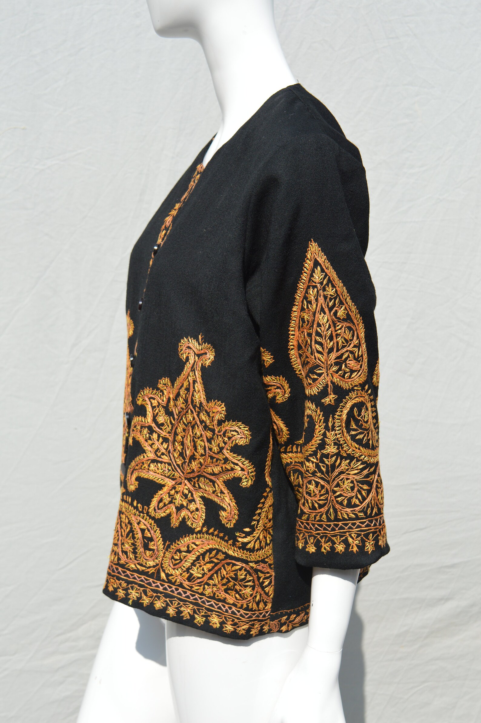 Vtg Tailor Made Jacket Made From Antique Kashmiri Shawl Hand Etsy