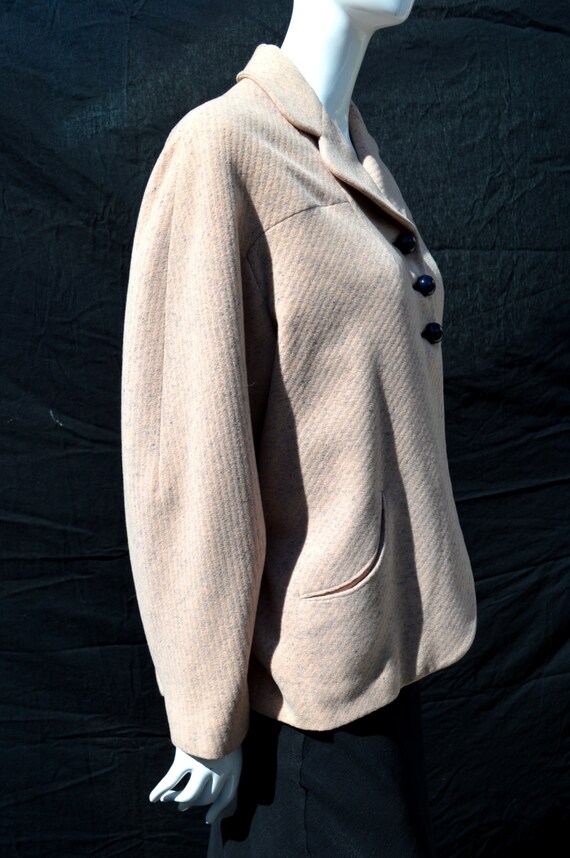 vintage 50's jacket gray shop Oakland wool tweed … - image 2