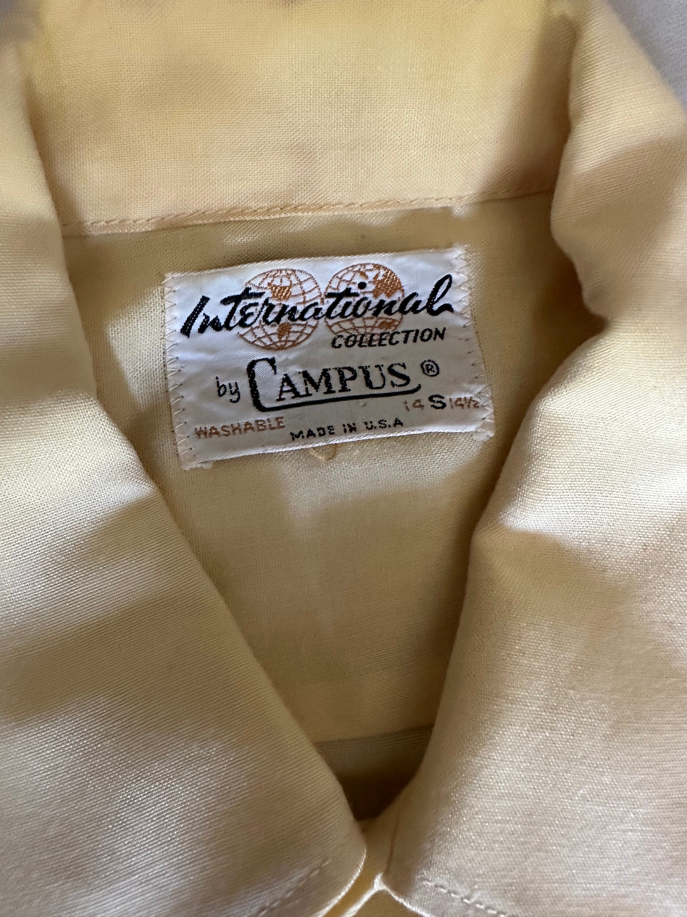 Vintage 60s CAMPUS Rayon Shirt Sleeveless Size Men