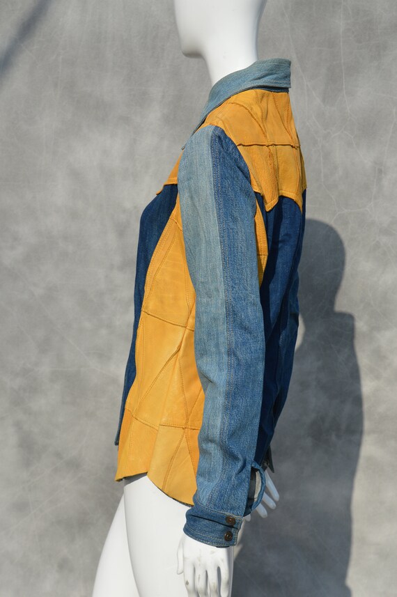 Vintage 70's ANTONIO GUISEPPE patchwork denim and… - image 4