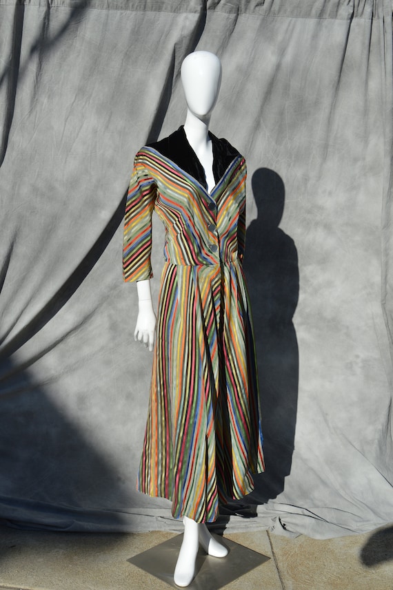 Vintage 40's classic MAXAN rainbow colors strippe… - image 3