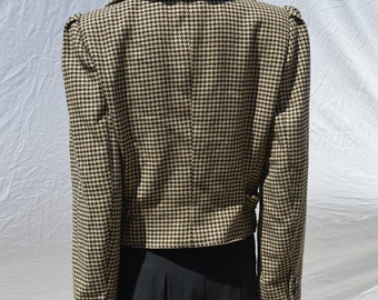 Vintage 80's VALENTINO Miss V Houndstooth Pattern Jacket
