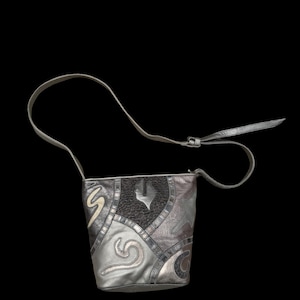 Bolsa de mano estilo caja de los 60's de Piel de mediados del siglo pasado new look rockabilly