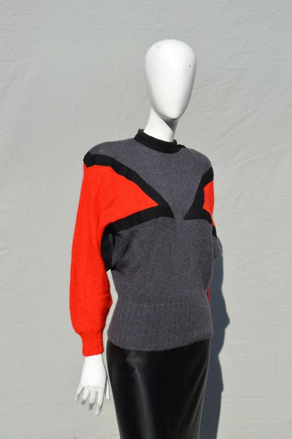 Vintage 70's UMBERTO GINOCCHIETTI color block moh… - image 1