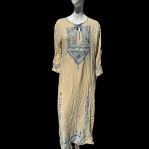 Vintage THOBE Palestinian traditional needlepoint embroidered dress maxi handmade size M summer dress