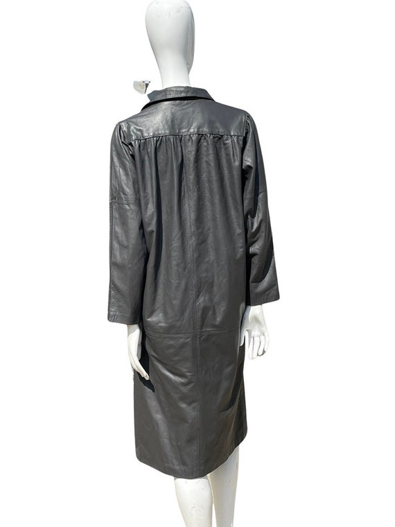 Buy Vintage 80's LEATHER DRESS by Leather Loft Dark Grey Long Sleeves  Leather Shirtdress Sm Online in India - Etsy