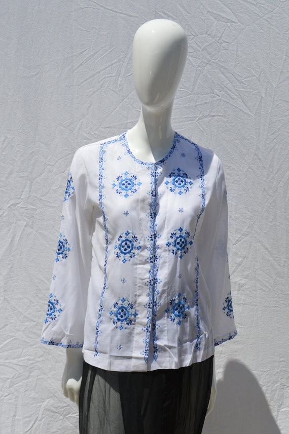 Vintage 70's hippie CHINESE top blouse by LILY siz