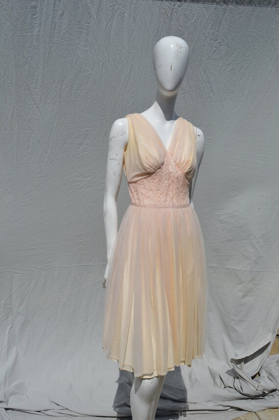Vintage 50's nightgown lingerie new look nude dan… - image 6