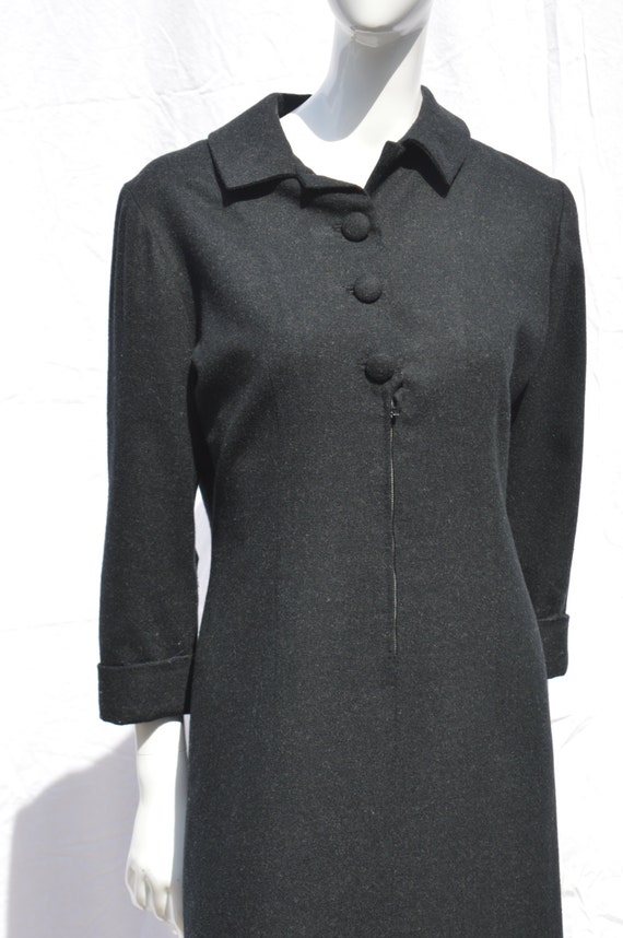 Vintage 60's dress MAD MEN style mod wool tailore… - image 3