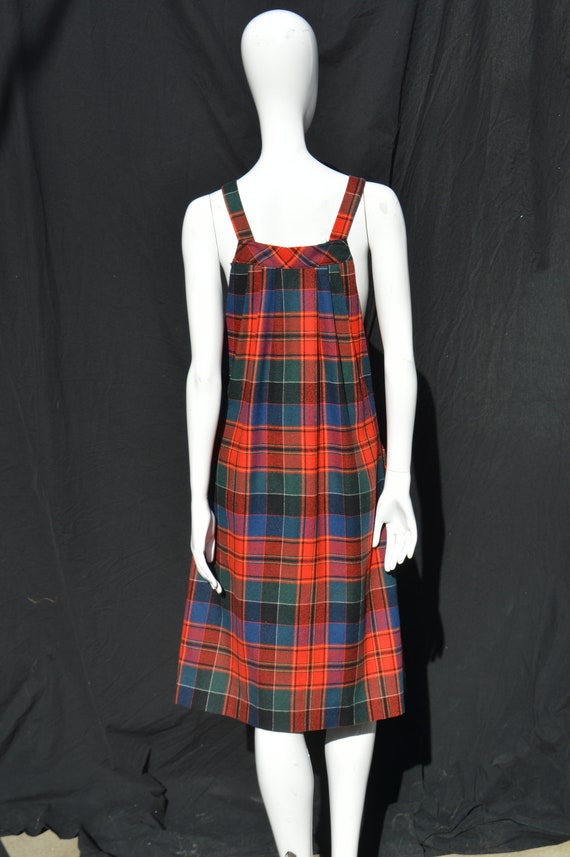 Vintage 70's Ms. CHAUS wool blend checkered APRON… - image 2