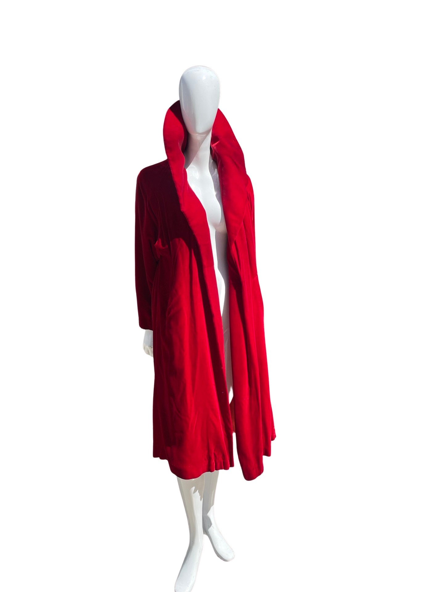 Vintage 50's Deep RED Velvet Coat Robe Opera Coat by NAT - Etsy