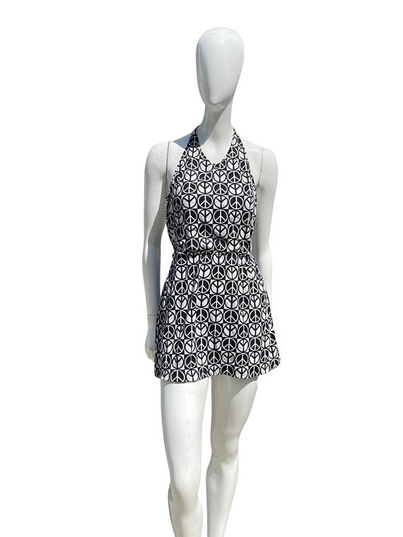 Vintage 70s Original bathing suit mini dress nove… - image 1