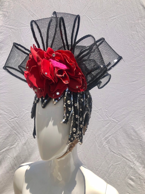 Vintage showgirl hat cap by Elizabeth Courtney HO… - image 7