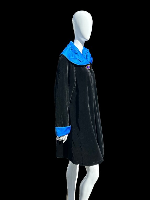 Vintage 80s rayon blend velvet coat by AVEDON  wi… - image 4