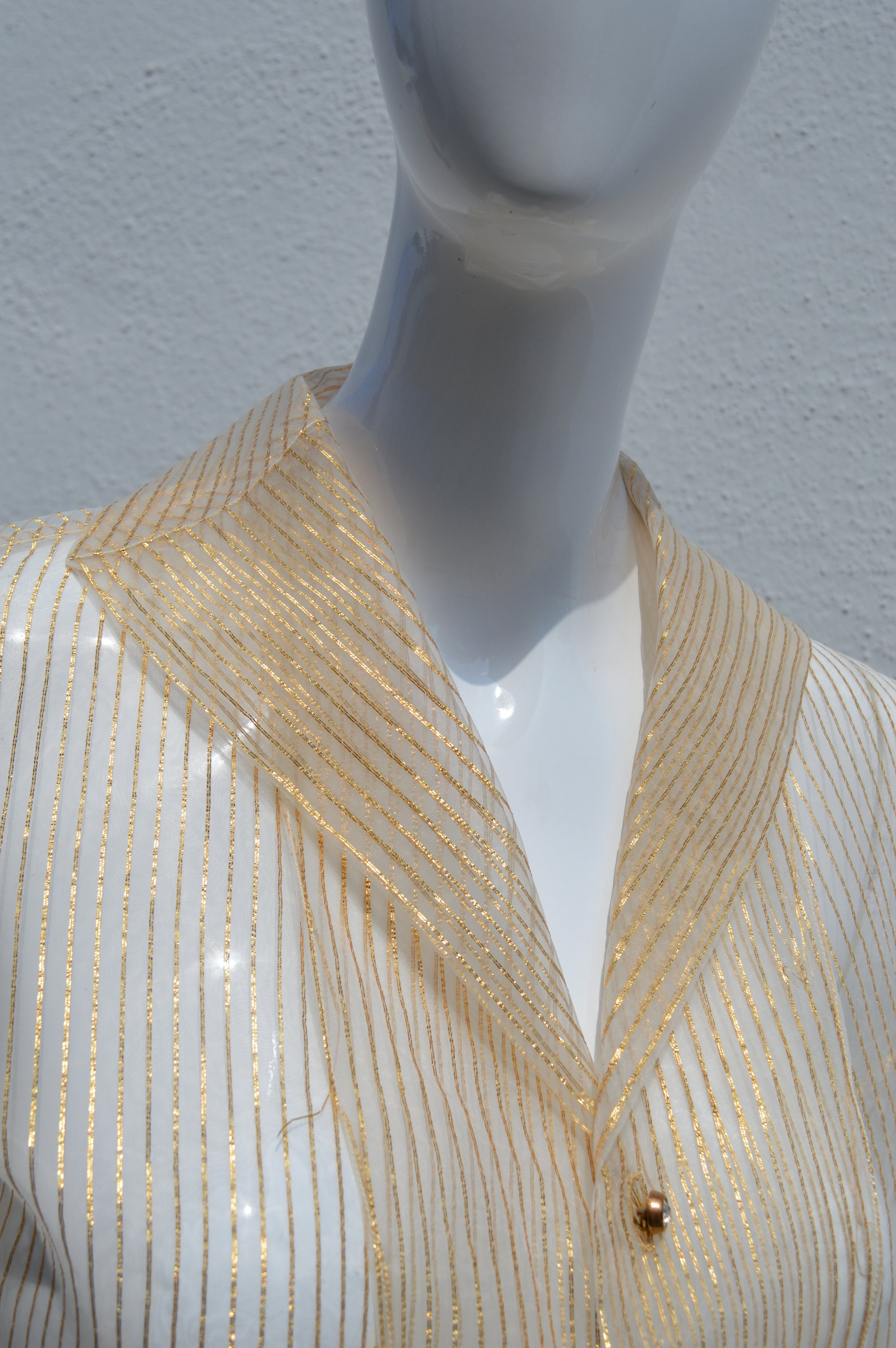 正式的 Gold Sheer DEB CASUAL 60's Vintage Stripped Shirt Top Blouse シャツ/ブラウス(半袖/袖なし)