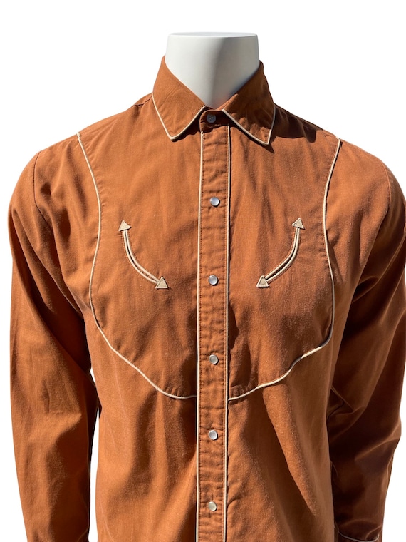 Vintage 70 s MADMEN cowboy chemise sud ouest vaquero chemise homme taille M boutons pression Etsy France