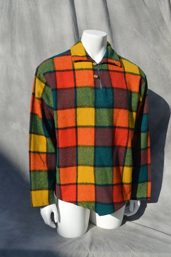 トップス 50s-60s  Wool Shirts Jacket VTG Vintage 50s 60s Wool CPO Work Shirt Jacket Plaid Hunting